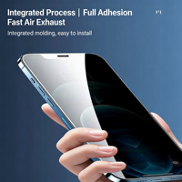 Protection d'écran en verre trempé 9H Premium 2.5D anti-espion, anti-traces de doigts, anti-rayures pour smartphone 17 Pro Max