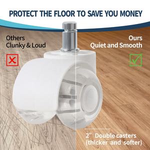Patent Design OEM Factory Möbel Stuhl Ersatz Trans lucent Pu Swivel Round Stem Möbel Stuhl Lenkrad 2 Zoll - Product Image 5