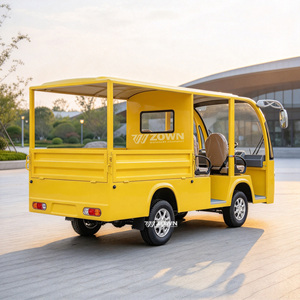 Bus électrique de tourisme avec plateau de chargement et benne, véhicule polyvalent passagers et marchandises pour parcs, campus, stations balnéaires et usines - Product Image 1