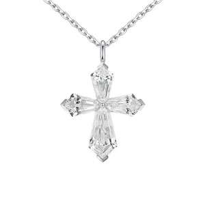 Collier choker croix scintillante SGARIT personnalisé entièrement pavé, or blanc, rose et jaune 18 carats, diamants de laboratoire, certificat IGI, pour femme - Product Image 5