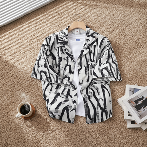 <span class=keywords><strong>Chemise</strong></span> Hawaïenne Tendance Imprimée Personnalisable à Manches Courtes pour <span class=keywords><strong>Homme</strong></span> – Idéale pour l'Été, Style Décontracté, <span class=keywords><strong>Chemise</strong></span> de Couple - Product Image 1