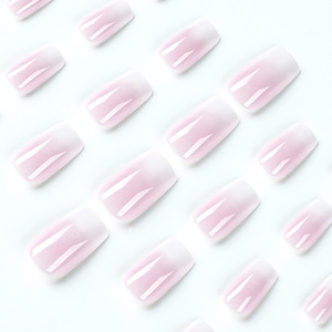 Venta al por mayor Rosa degradado extraíble prensa en las uñas Etiqueta Privada uñas postizas belleza uñas artificiales - Product Image 3