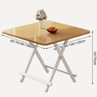 Table à manger pliante moderne en bambou et bois massif, mobilier de salle à manger, salon, usage domestique, petite table portable d'extérieur avec pieds en fer carrés