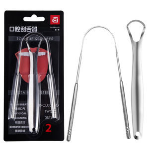 Stainless steel tongue scraper, oral cavity cleaning tongue cleaner, adult tongue scraper brush, U-shaped tongue scraper set. - Product Image 5