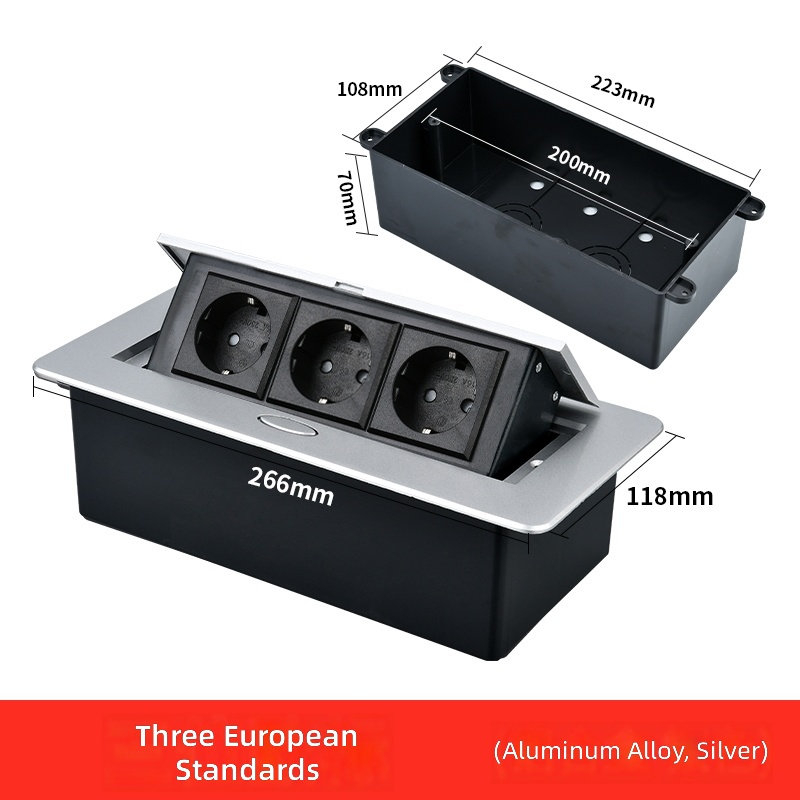 Three-pin 16A German-style European standard-silver