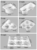 Support jetable pour 2 ou 4 gobelets – Plateau de transport pour café et boissons – Porte-gobelets en plastique jetable