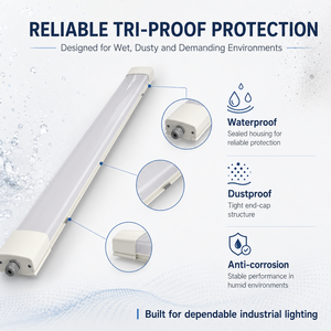 ROHS Certified T8 1200mm SMD 3035 Frosted <b>LED</b> <b>Tube</b> 4ft 1.2m Tri-proof PC Waterproof IP65 IC Driver 18W/36W/54W Warehouse Use - Product Image 6