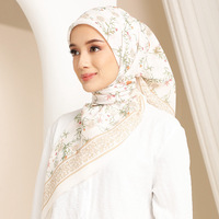 Hijab carré en polyester 110 cm, imprimé à la sérigraphie à pois, populaire en Malaisie, Tudung Balinais en gaze, protection solaire, coupe-vent
