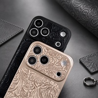 Étui de téléphone de luxe pour iPhone en similicuir floral antichoc