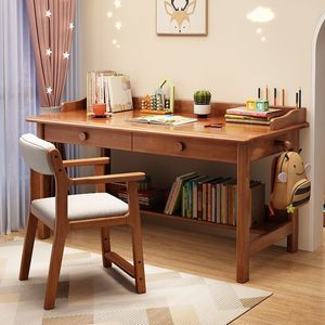 Solid Wood <b>Desk</b> Chair Set Modern Simple Kids Study <b>Table</b> Home Student Writing <b>Desk</b> Bedroom Furniture - Product Image 2