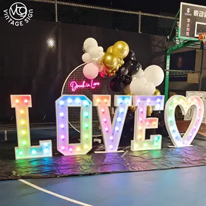Business Sign Led Alphabet Letters Party Light Up Numbers Letters Large Love Sign Wedding Led Letter Wedding Decoration Marquee