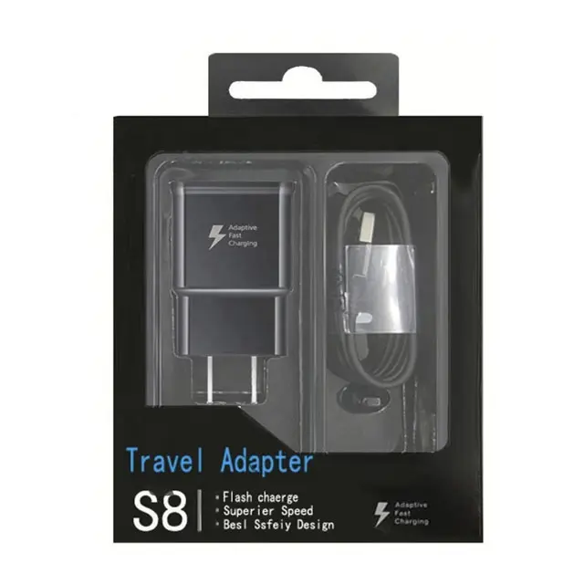 Travel Charger Power Adapter 9v 2a With Usb Micro type C Data Cable for Samsung S6 S8 S9 Note4 S10 Fast Charger