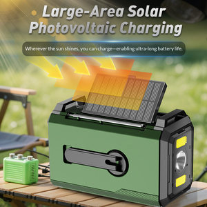 <span class=keywords><strong>Radio</strong></span> de Emergencia Recargable Solar de 20000mAh con Funciones FM AM WB, Acceso a Internet, Linterna Integrada y Manivela SOS - Product Image 3