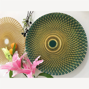 Assiette à fruits en verre de 33 pouces au design <span class=keywords><strong>scandinave</strong></span>, <span class=keywords><strong>vaisselle</strong></span> occidentale à fleurs rondes pour l'affichage des fêtes ou le dîner - Product Image 4