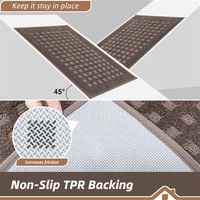 Tapis de porte absorbant à boucles tuftées, adapté aux animaux de compagnie, antidérapant, lavable, pour les pattes boueuses