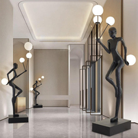Lampe sur pied moderne minimaliste en forme de silhouette humaine, design artistique en résine, lumière LED pour hôtel, hall d'entrée, salon, décoration d'angle