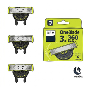 Paquete de 3 Cuchillas de Repuesto para Afeitadoras Eléctricas OneBlade QP430, Cabezales de Afeitado de Primera Calidad, Duraderos - Product Image 5
