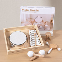 Orff Children's Percussion Instrument Music Set Early Education Wood Hand Drum Handbell Bass Dance Props Toy Musical Instruments