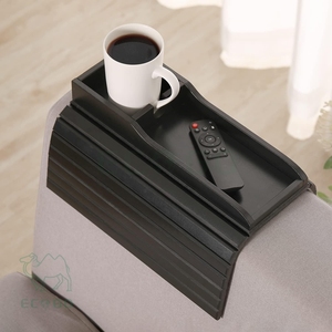 Anti-Falling Natural Bamboo Living Room Couch Cup Holder Armrest Tray Modern Sustainable Portable Food & Tools Storage - Product Image 1