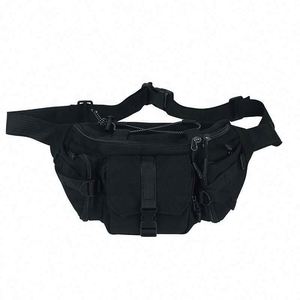 Bolsa de pecho negra de tela de lona personalizada con muestra gratis para hombre, Correa multifuncional impermeable y de moda, Correa - Product Image 3