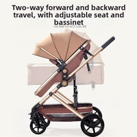 Kereta Dorong Bayi Mewah 3-in-1, Walker & Carrier, Kereta Mobil, Buggy Lipat, Troli Ringan untuk Perjalanan, untuk Anak Usia 3 Tahun