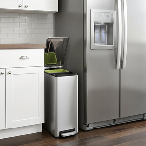 Nuevo y Popular Contenedor de Almacenamiento Vertical de 43L con Cierre Suave, Ecológico, para Cocina, con Doble Compartimento, de Metal - Product Image 4