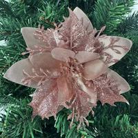 Décorations de Noël Fleurs artificielles Ananas Tissu floqué Poudre Style nordique Guirlande de Noël Arbre de Noël Fabriqué en usine 6 pouces