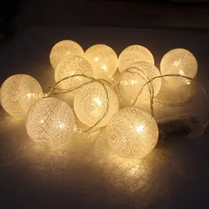 Cotton Balls Fairy Lights Battery Operated 10 LEDs Wool Balls String Light 2.15M/6.56ft Warm White