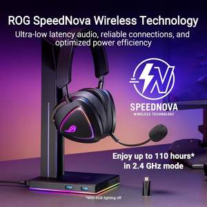 Casque de jeu sans fil Rog Delta II noir circum-auriculaire, trois modes, avec haut-parleur dynamique 5.3 et micro détachable Type-C – Vente en gros - Product Image 5