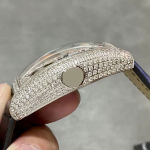 Montre mécanique automatique de luxe personnalisée pour hommes, avec tourbillon, moissanite et zircon, cadran en forme de barillet, pour montres de sport – Vente en gros - Product Image 4