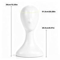 Desheng Tête de Mannequin Unisexe Adulte Sans Tête en Plastique Écologique à Petit Nez pour Présentation d'Accessoires Multifonctionnels (Chapeaux, Écharpes, Perruques)