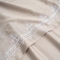 Ensemble de draps en fibre de bambou sur mesure pour hôtel, style campagnard européen, literie trois pièces, draps blancs brodés, taille King/Queen, pour la maison