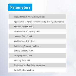 <span class=keywords><strong>Robot</strong></span> de service alimentaire intelligent Amy, livraison autonome par IA, double plateau, écran LED pour restaurant, hôtel et café - Product Image 6