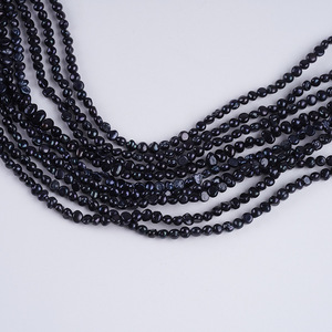 Perlas de Agua Dulce Naturales al por Mayor de Zhuji, 3-4 mm, Negras, Forma de Patata, Irregulares, de Dos Caras, Ligeras, para Manualidades, con Orificio Lateral - Product Image 5