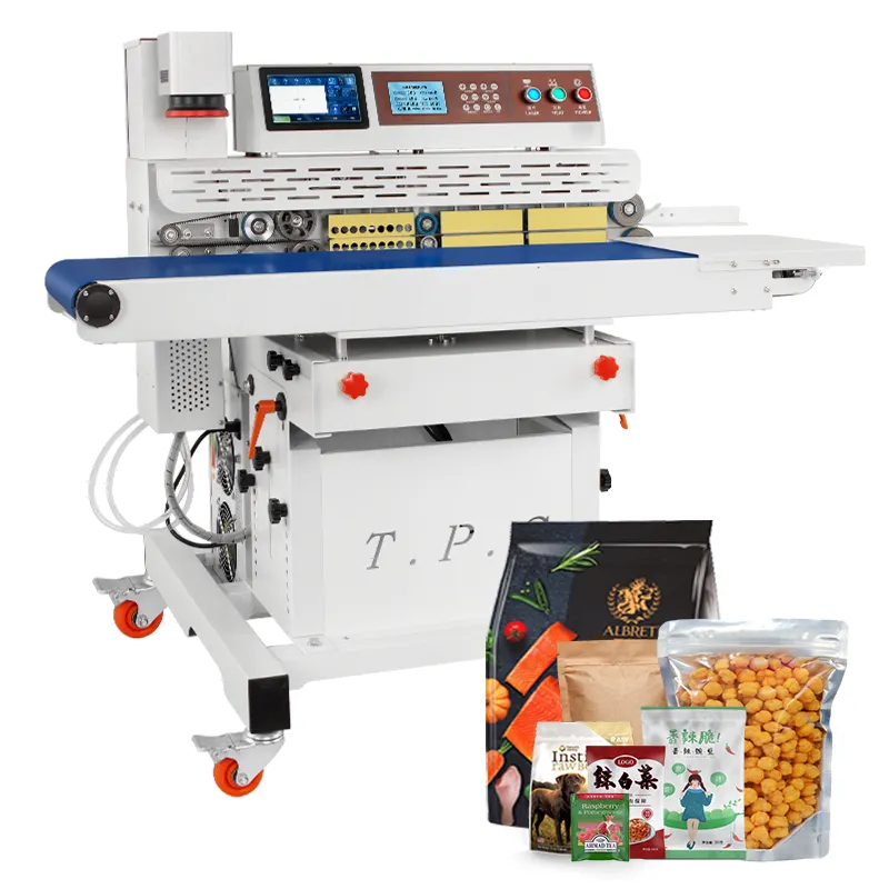 Máquina seladora automática de saco plástico TEPPS 320 UV Continius, saco de sementes de nozes e pelotas de arroz e batata