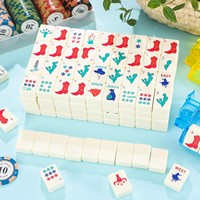 Ensemble de Mahjong Américain de Luxe Personnalisé, 160 Tuiles, Motifs Sculptés à la Main, Idéal pour les Réunions Familiales et le Divertissement