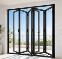 Porte pliante de séparation intérieure/extérieure, porte pliante en verre et aluminium, porte murale pliante flexible pour économiser de l'espace