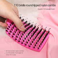 Brosse démêlante courbée en plastique ventilée pour coiffure, massage et séchage des cheveux épais – Meilleure vente