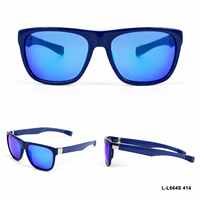 Lunettes de soleil unisexes carrées personnalisées OEM ODM en TR90/PC/Acétate, avec bordure métallique, verres miroir bleus UV400, logo personnalisé