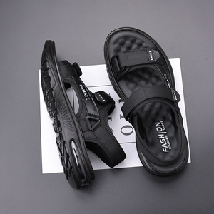 Sandales à brides croisées pour hommes Pamate, noires, avec bande élastique, respirantes, chaussures de sport décontractées d'été pour l'extérieur - Product Image 4