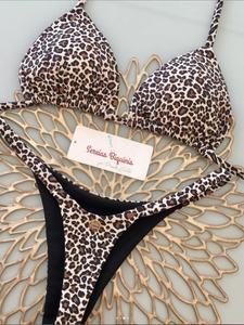 Traje de Baño Enterizo de Gasa con Estampado de Leopardo en Contraste, Estilo Europeo Americano, Sexy, Nuevo, Venta al por Mayor para Fabricantes de Trajes de Baño para Mujer - Product Image 4