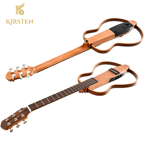 Guitare acoustique silencieuse en bois de 38 pouces avec cadre amovible et logo personnalisé, 6 cordes, pour les passionnés de musique - Product Image 1
