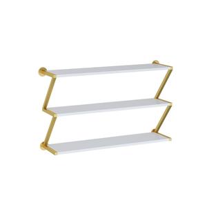 Panier de rangement en métal doré à 2 étages, Simple, à la mode, pour magasin de vêtements, étagère en bois, pour chaussures - Product Image 2