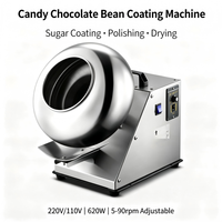 Machine de revêtement automatique électrique commerciale pour chocolat, amandes et noix, grande capacité 300 mm, cuve de sucre pour bonbons et snacks