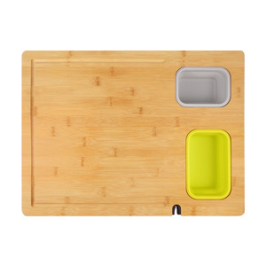 Multifunctional 2 in 1 bamboo kitchen chopping board bambus kitchen schneidebrett engraved cutting board with containers