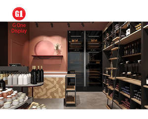 Wholesale Wine Shelving Retail Store Fixture Display Supermarket Furniture Wooden Wine Shelf - Product Image 3