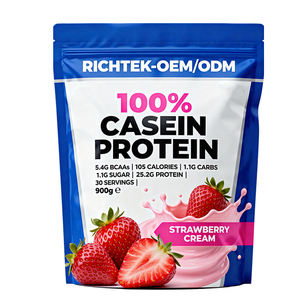 Poudre de protéine de caséine micellaire <span class=keywords><strong>Nutrition</strong></span> appliquée 900g/30 portions Supplément à libération lente pour adultes Saveur de crème à la fraise - Product Image 2