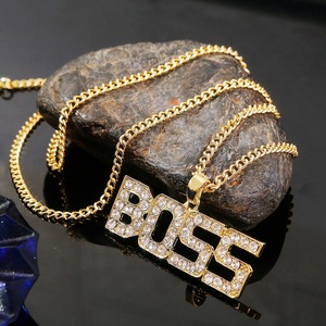 Collana Hip Hop <span class=keywords><strong>Rock</strong></span> Punk Placcata Oro con Catena Cubana, Diamanti, Dollaro, Boss, Regina, Croce, Pistola, Cuore, Re, Leone, per Donna e Uomo - Product Image 4