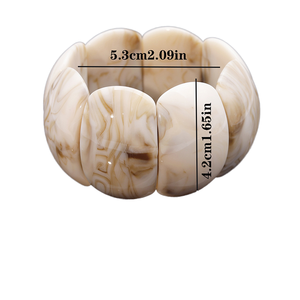 Brazalete Clásico Natural de Crescent Crafts, Color Ámbar y Diseño de Fiesta Blanco, Dijes de Diamantes con Forma de Mariposa Budista - Product Image 3