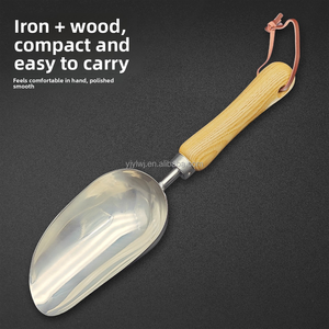 Pala de fertilizante de jardinería de mano de madera de acero inoxidable de alta resistencia pala de suelo de jardín con pala de flores de gran carga - Product Image 4